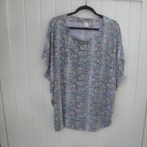 I Joah Top Women's Size 2XL Blue Premium Knit Animal Print Oversized
